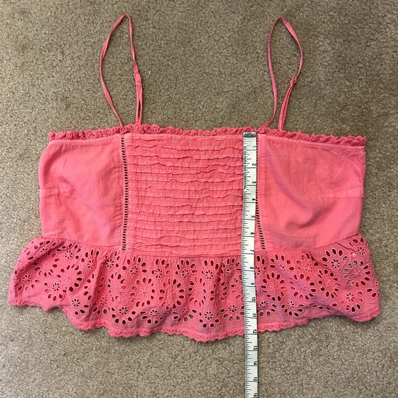 American Eagle Pink Preppy Coquette Babydoll Cami Tank Top Size L - Picture 6 of 9